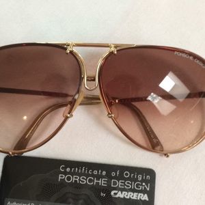 Porsche vintage sunglasses with 18k gold rim